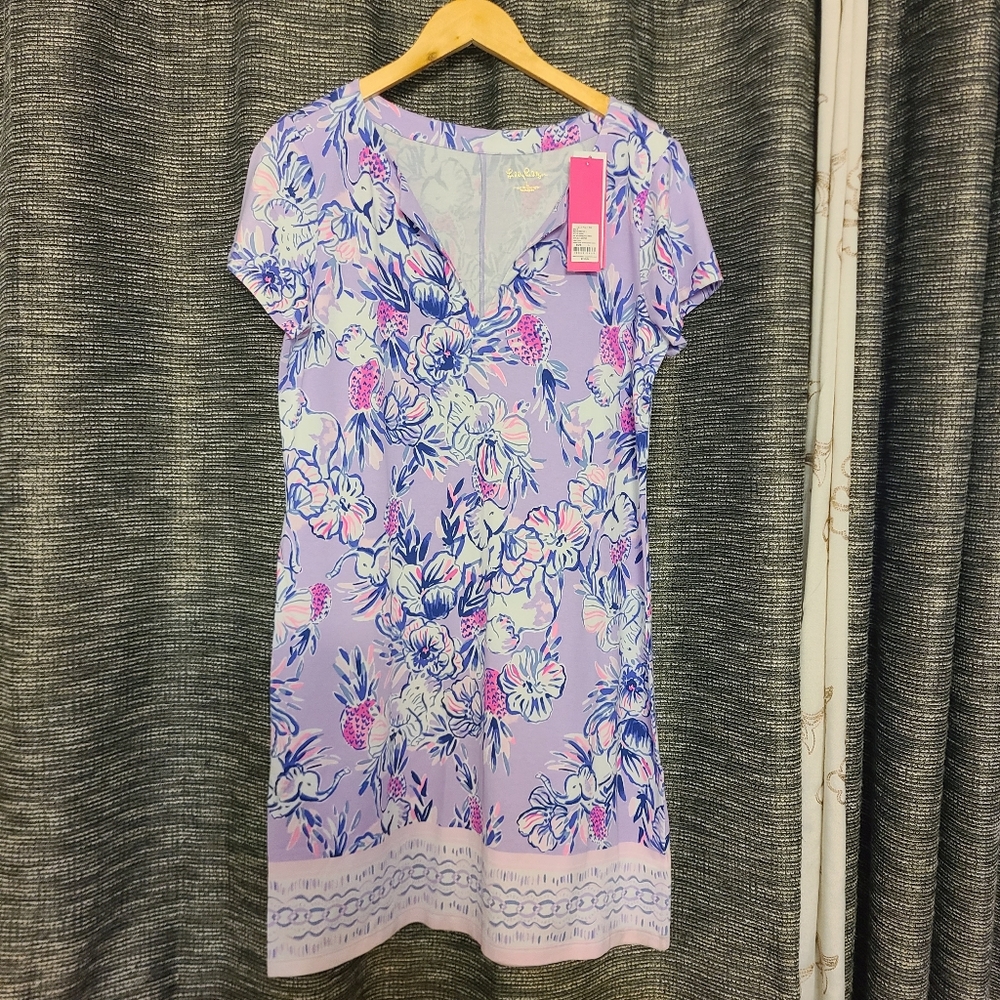 NWT lilly pulitzer sophilleta dress light lilac trunks in the air